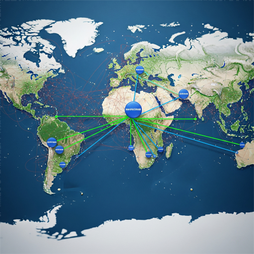  An infographic-style map showing tangled lines of global supply chains contrasted with strong, uninterrupted lines of localized networks.