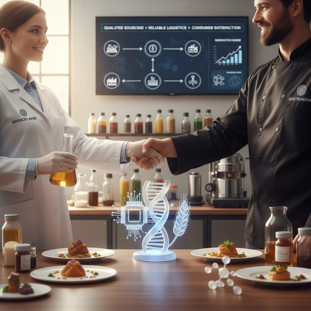  Discover the essence of a trusted partnership between a leading flavor supplier and a dynamic F&B brand. This image symbolizes a shared commitment to quality, confidence in the supply chain, and a collaborative spirit driving innovation in the food and beverage industry.