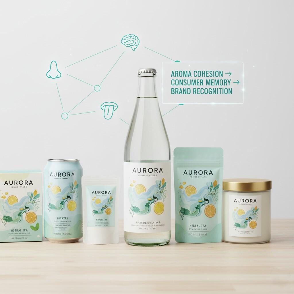 A visual representation of a product lineup demonstrating consistent scent-flavor branding across multiple SKUs. This image highlights how aroma cohesion is a powerful tool to strengthen consumer memory and foster long-term brand recognition.