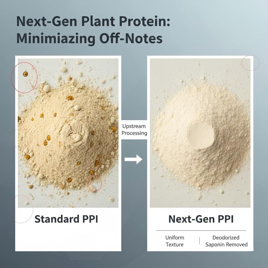 Aislado de proteína de guisante, calidad de PPI, oxidación de lípidos en proteínas, eliminación de saponinas, desodorización de proteínas, notas desagradables de proteínas vegetales, laboratorio de ciencias de los alimentos, procesamiento de ingredientes