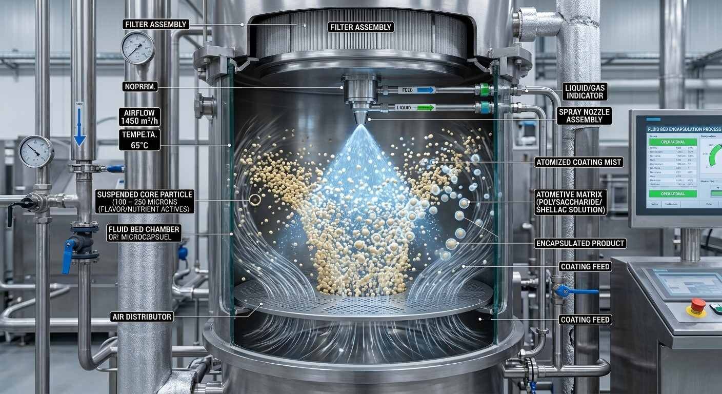 Получите более глубокое понимание высокоскоростного процесса капсулирования в псевдоожиженном слое, при котором микроскопические частицы точно покрывают защитной матрицей.
