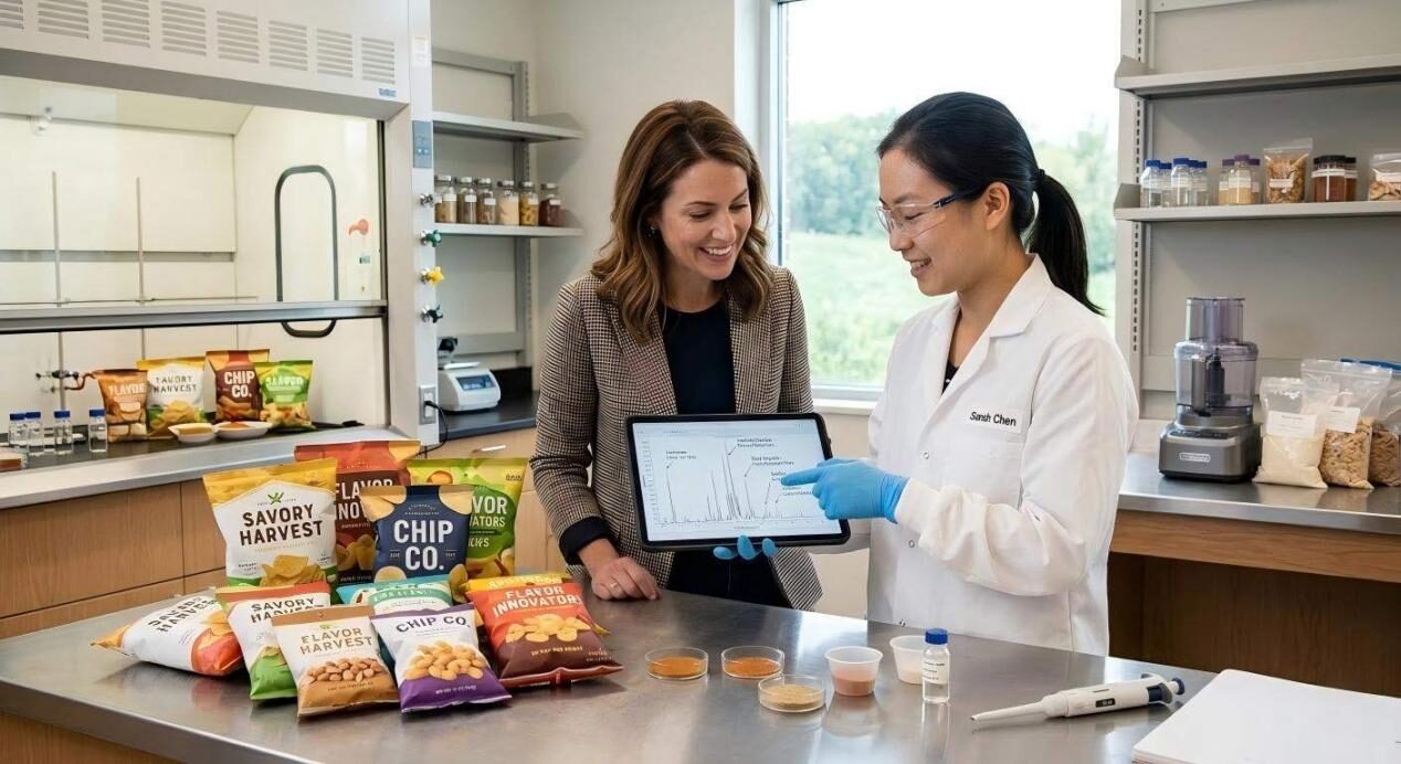 A professional look at the partnership between flavor chemists and brand owners during the prototype phase of snack development.