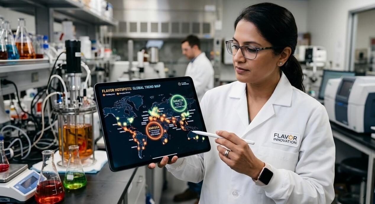 通过我们为食品科学家提供的交互式风味热点映射工具，获得对全球口味趋势的可行见解。