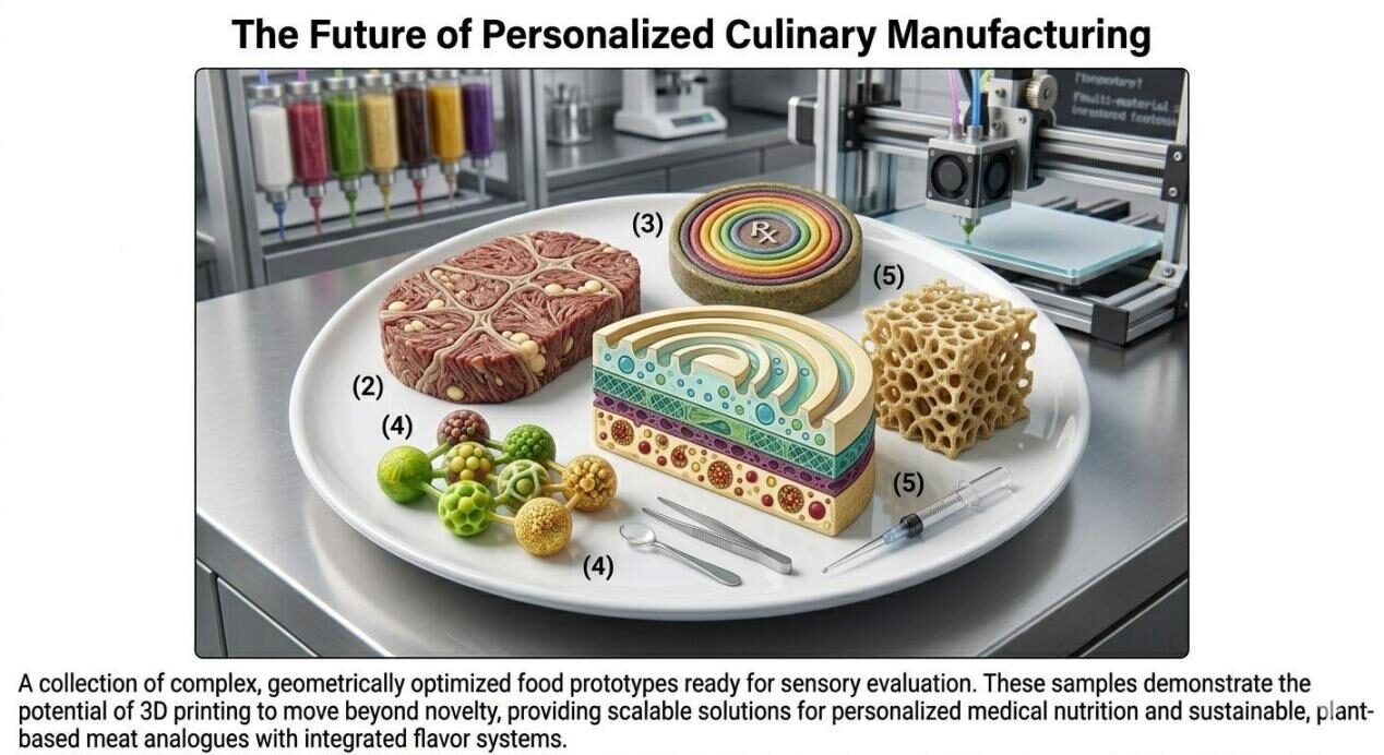 Discover how geometrically optimized 3D food prototypes are revolutionizing medical nutrition and sustainable plant-based meat manufacturing.