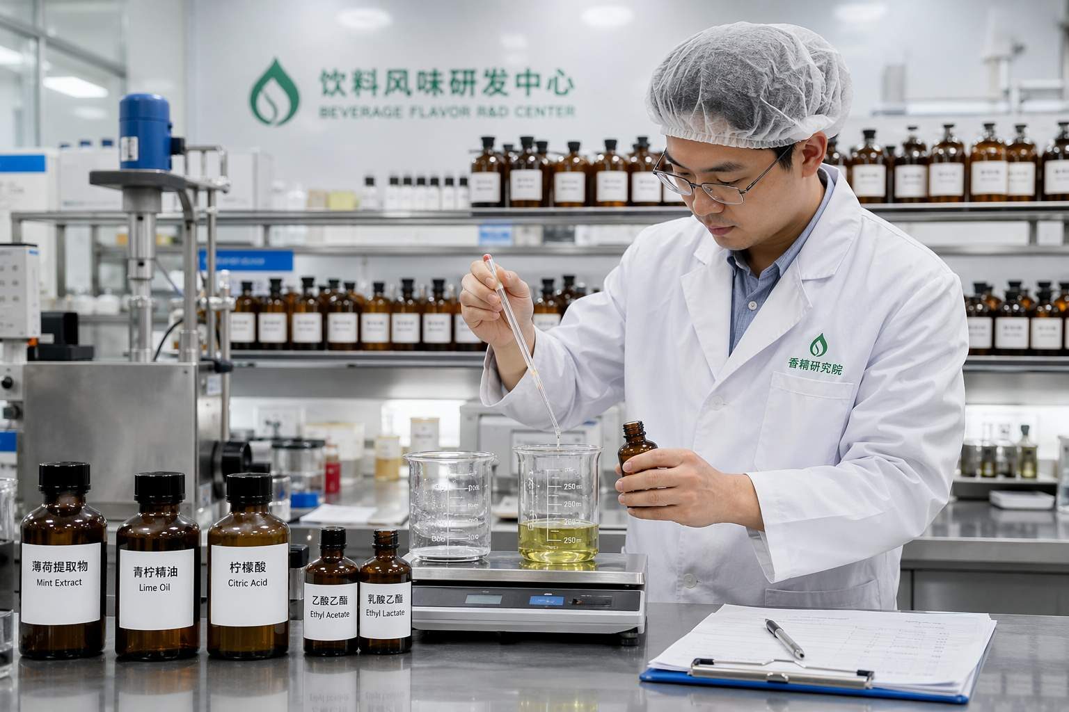 Au sein du laboratoire de R&D en arômes de CUIGUAI Flavoring, développement de systèmes de concentrés de menthe et de lime de précision pour la formulation de cocktails mojito prêts à boire, au service de fabricants mondiaux de boissons.