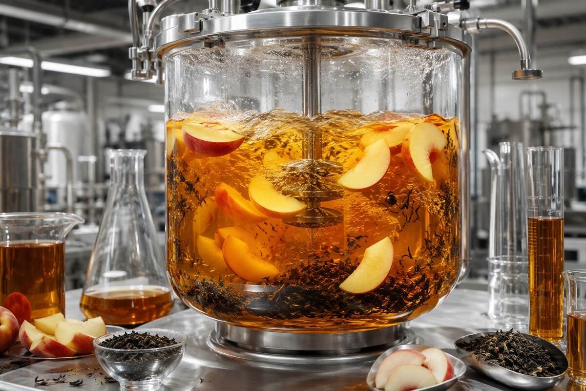 peach iced tea; white peach; yellow peach; beverage flavor