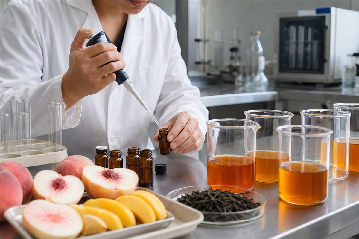 peach iced tea; white peach; yellow peach; beverage flavor