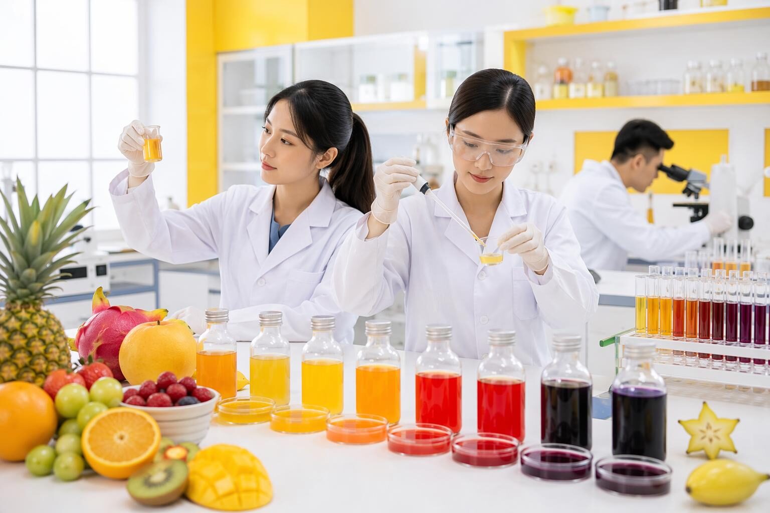 Guangdong Unique Flavor Co., Ltd.'s ISO22000-certified GMP manufacturing facility developing natural flavor concentrates for children's beverages — formulated with color-flavor congruence principles, age-appropriate sweetness calibration for children's higher sweet sensitivity, and clean-label natural compound selection for parent-approved ingredient declarations.