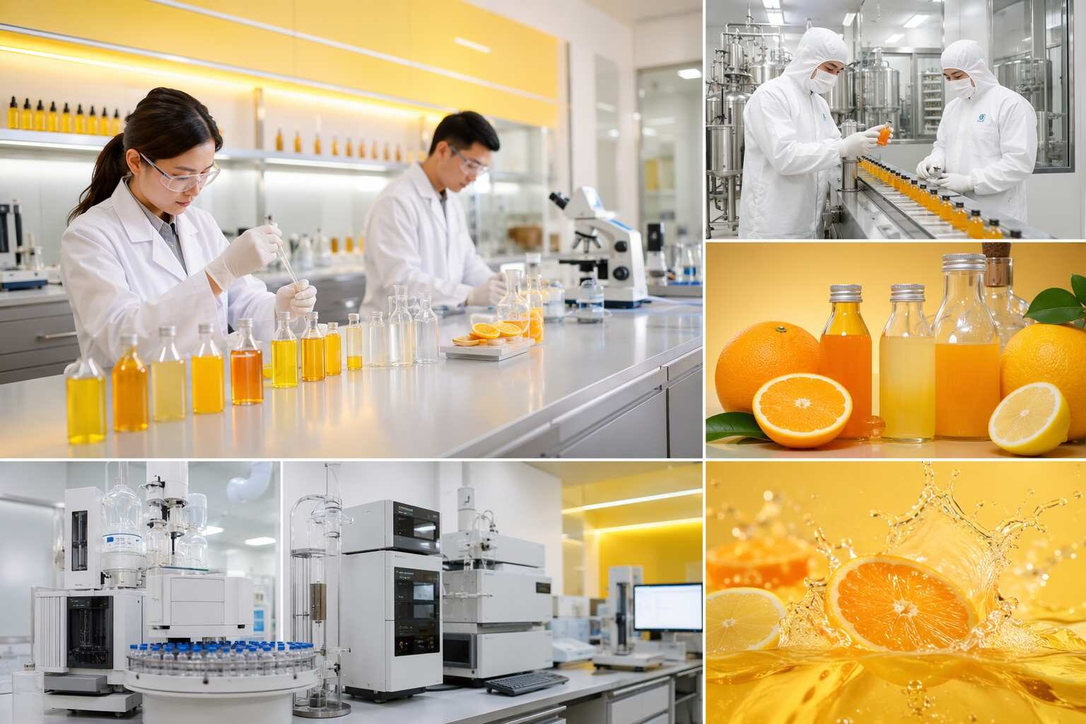 Guangdong Unique Flavor Co., Ltd.'s ISO22000-certified GMP manufacturing facility developing citrus beverage flavor concentrates — formulated for both clear and cloudy beverage applications with cloud emulsion compatibility, authentic citrus character, and complete technical documentation for B2B beverage manufacturers.