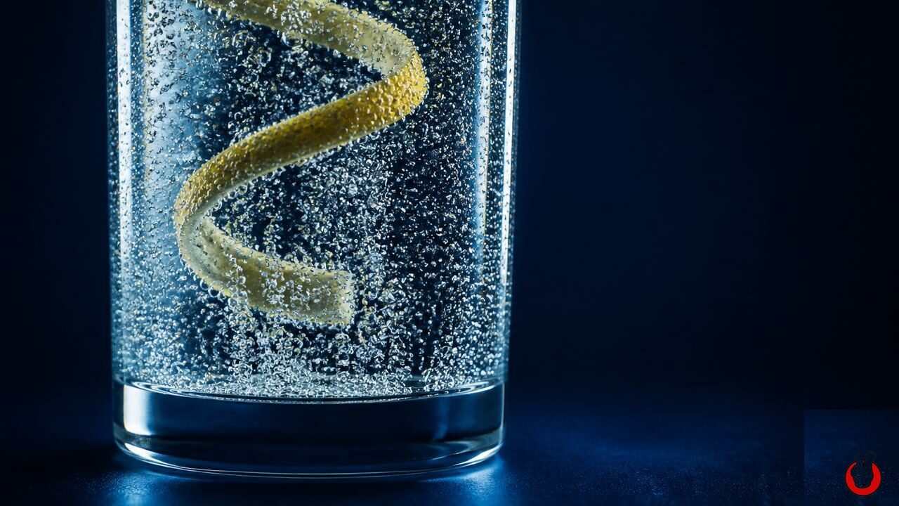 Macro view of fine carbon dioxide bubbles rising through a chilled citrus beverage. Original CUIGUAI Flavor editorial image for this technical article.