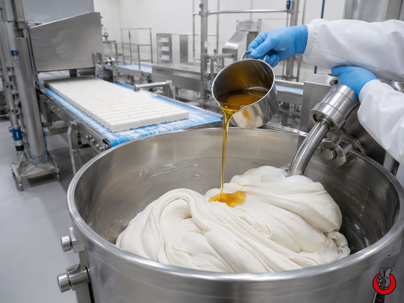 How industrial chewing gum production controls flavor distribution: gum base kneading, flavor addition timing, and mixing parameters that determine flavor release consistency.