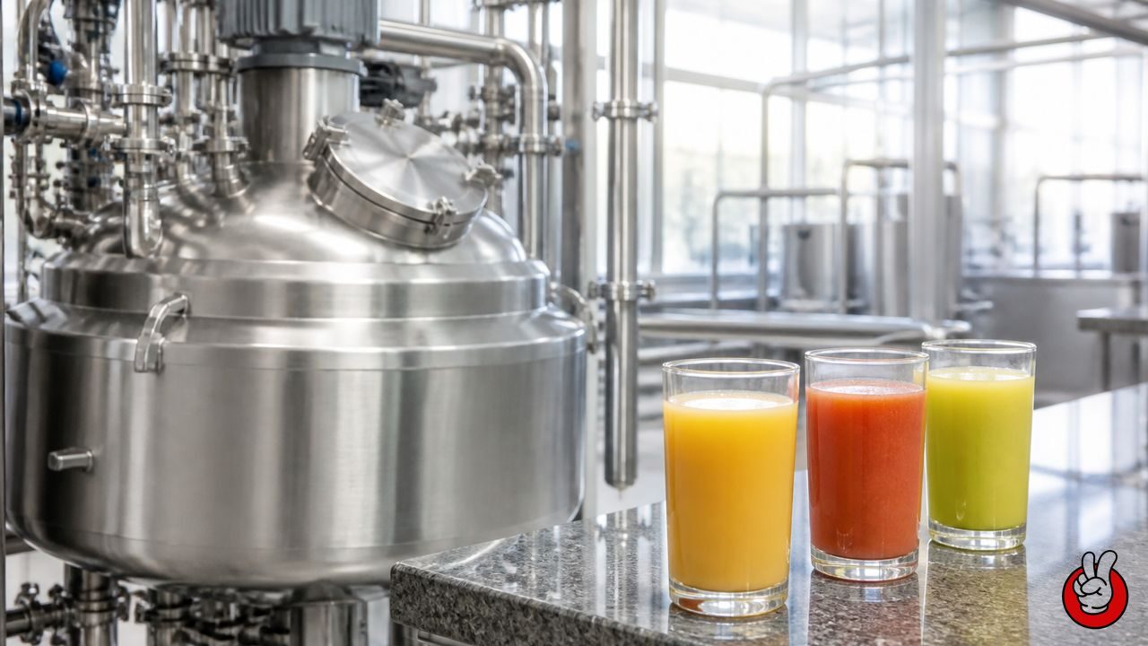 Pilot-scale beverage processing connects laboratory acid design with commercial production.