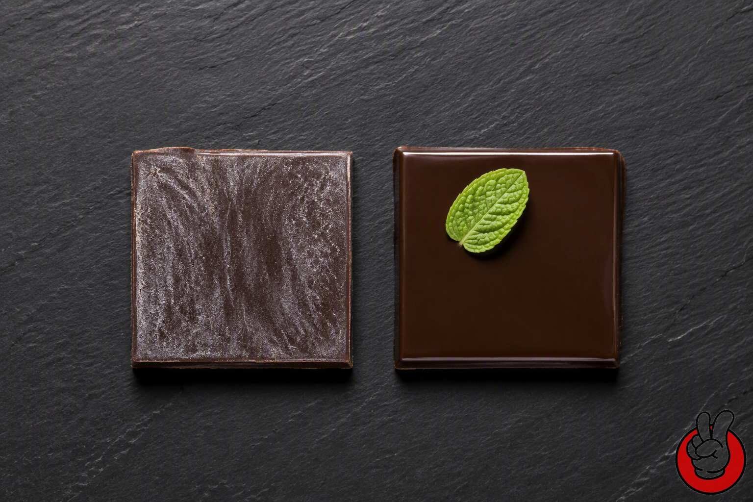 A technical comparison of fat bloom and sugar bloom in mint chocolate, plus the rheological mechanism behind seizing and how to prevent each defect.
