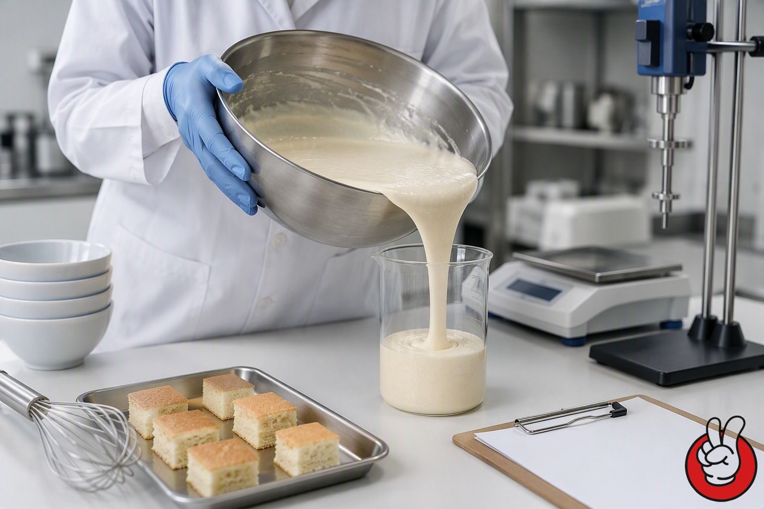 Dosage ladder practice, batter testing, and sensory validation for flavoring vegan cakes, including flavor forms and the point of addition in the process.